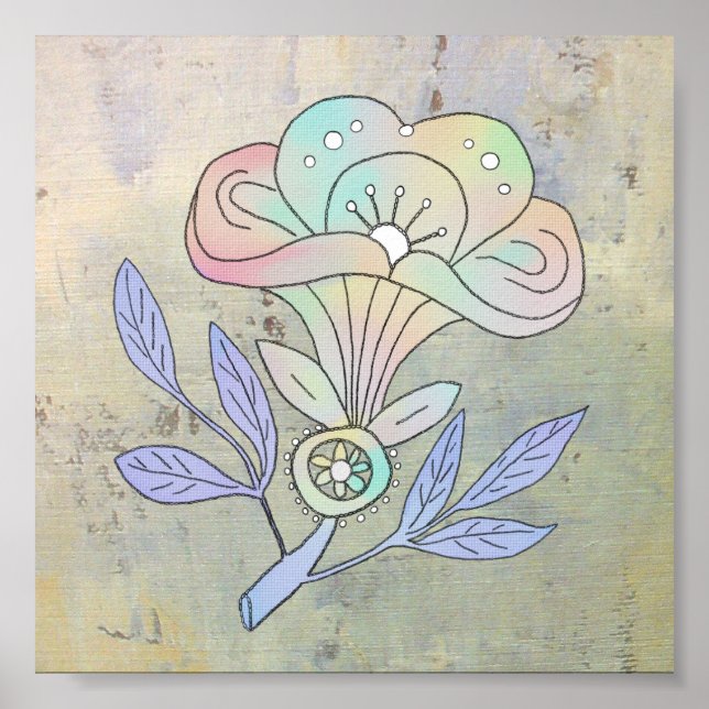 Poster Vintage Blüte (Frente)