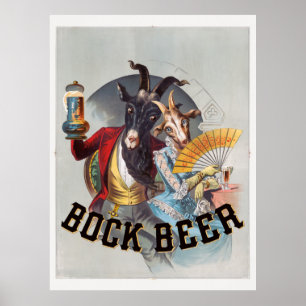 Poster vintage Bock Beer USA 1883