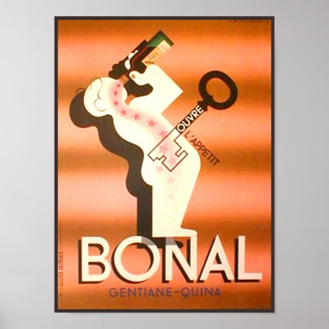 Poster Vintage Bonal Gentiane Quina (Frente)