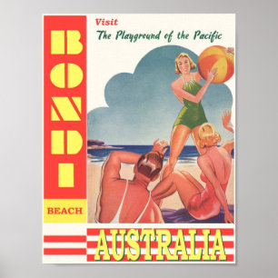 Poster Vintage Bondi Beach Viagem
