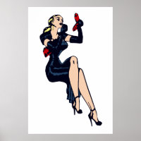 Vintage Bonito Loura Retro Glamor Girl Pinup