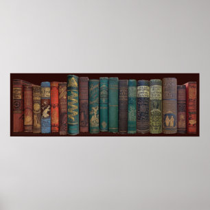 POSTER VINTAGE BOOKSHELF