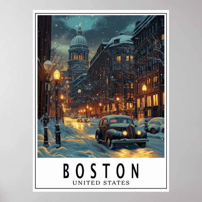 Poster Vintage Boston (Frente)