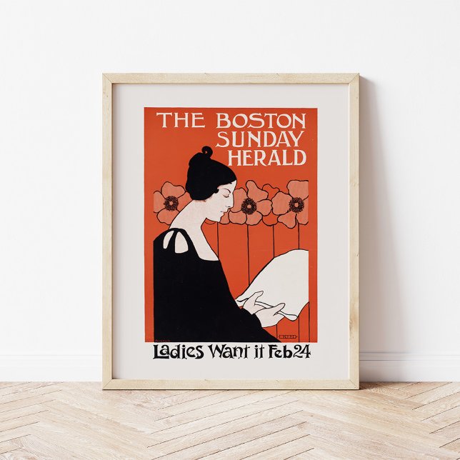 Poster Vintage Boston Sunday Herald (Criador carregado)
