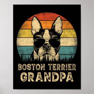 Poster Vintage Boston Terrier Avô Amantes de Cães Pai&#
