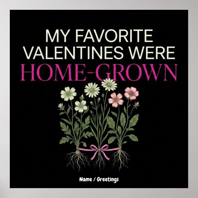Poster Vintage Botanical Home-Grown Valentines Scientific (Frente)