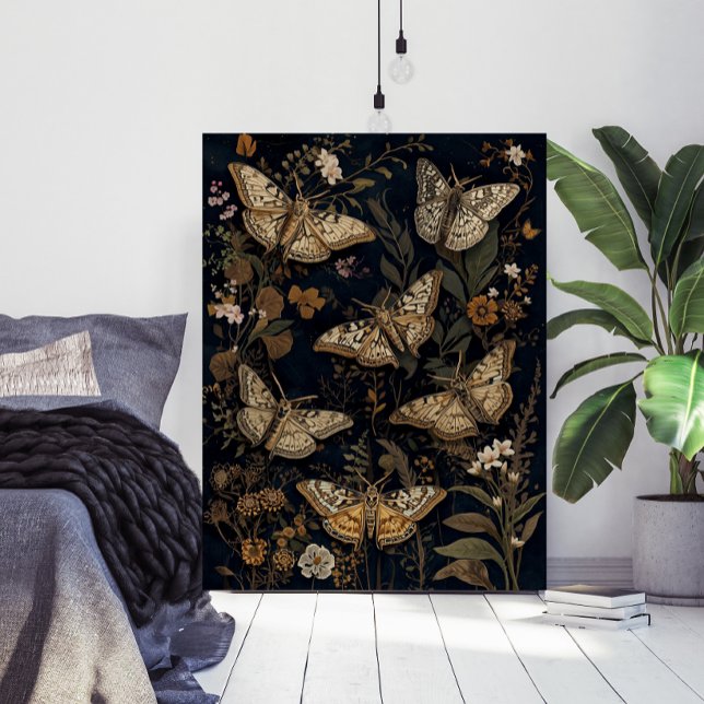 Poster Vintage Botanical Moths & Flowers  (Criador carregado)
