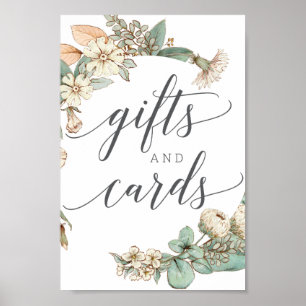 Poster Vintage Botanicals Presente e Cartões - Sinal