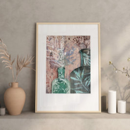 Poster Vintage Bottle & Foliage Original