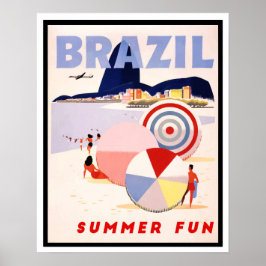 Poster Vintage Brasil — Viagem de diversão