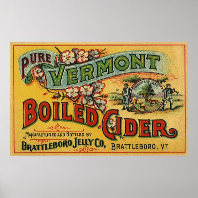 Pôster Vintage Brattleboro Jelly Boilly Cider Vermont (Frente)
