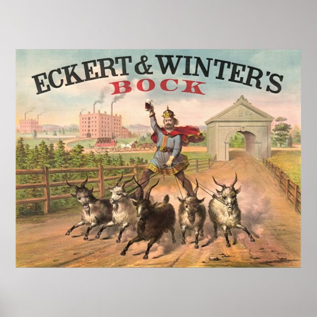 Pôster Vintage Brewery Ad 1871 (Frente)