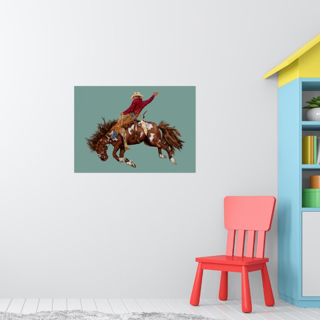 Poster Vintage bronco Rider (Berçário 1)