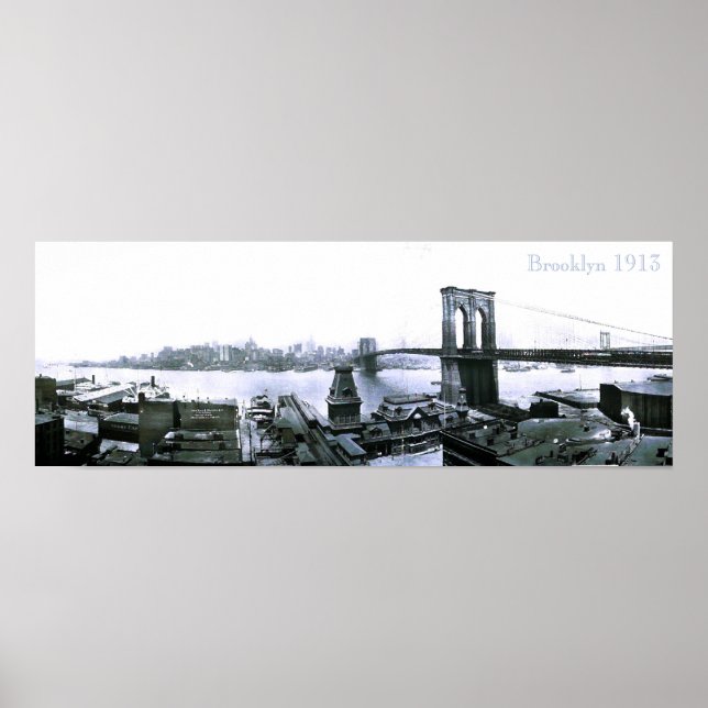 Poster Vintage Brooklyn NYC 1913 (Frente)