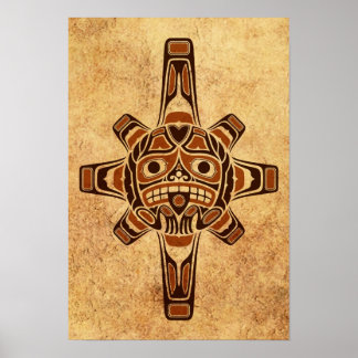 Pôster Vintage Brown Haida Sun Mask