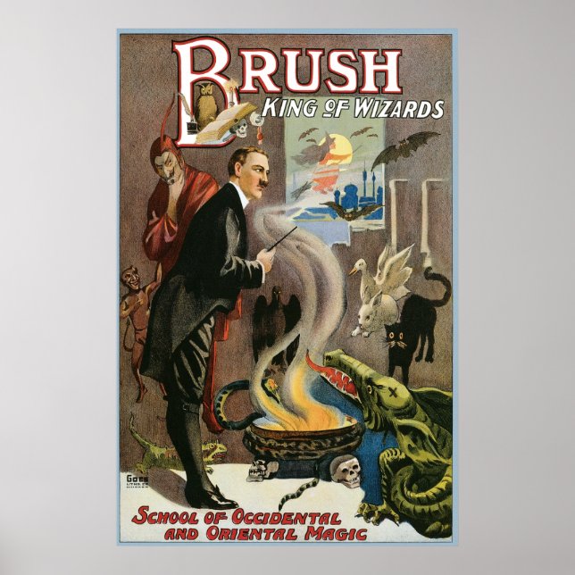 Poster Vintage Brush, Rei dos Assistentes 1915 (Frente)