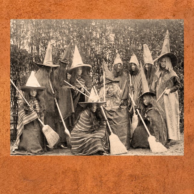 Poster Vintage bruxas fotográficas mulheres em fantasia (Criador carregado)