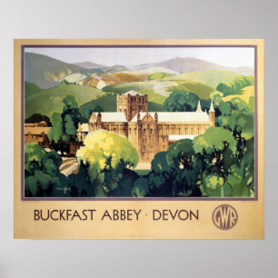 Poster Vintage Buckfast Abbey Monastério dos Caminhos de
