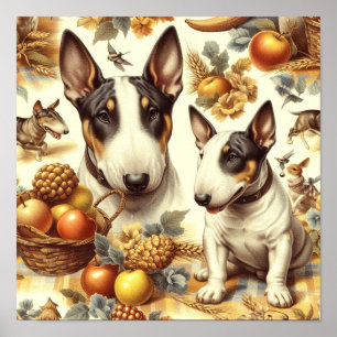 Poster Vintage Bull Terrier Painting