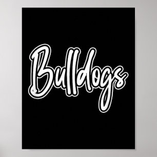 Poster Vintage Bulldog Team Pride School Spirit De Volta