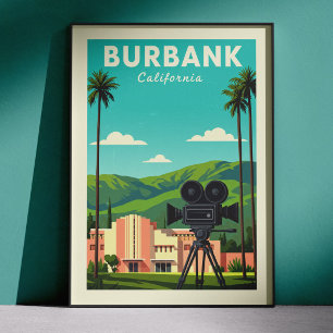 Poster Vintage Burbank Califórnia