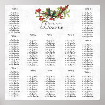 Vintage Burgundy Teal Seating Chart 12 Mesas