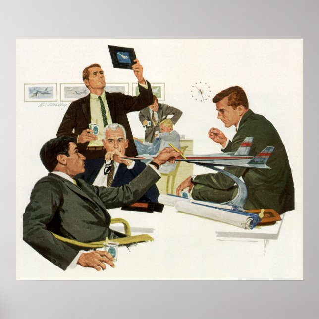 Poster Vintage Business, Airline Executives Meeting (Frente)