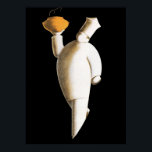 Poster Vintage Business, Art Deco Restaurant Chef<br><div class="desc">Comida de ilustração de safra e bebidas com design de um catador profissional de deco de arte ou de um chef pessoal vestindo o uniforme tradicional de chef (ou brancos de chef) e um toque (chapéu tradicional). Ele é comida carregando como um garçom para uma festa de comida.</div>