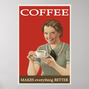 Poster Vintage Café Anúncio ''Tudo Melhor''