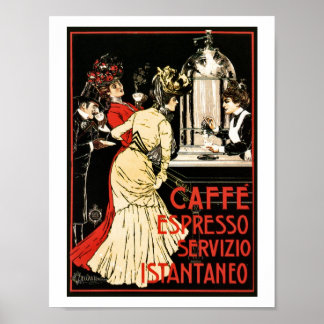 Poster Vintage café vitoriano italiano expresso e