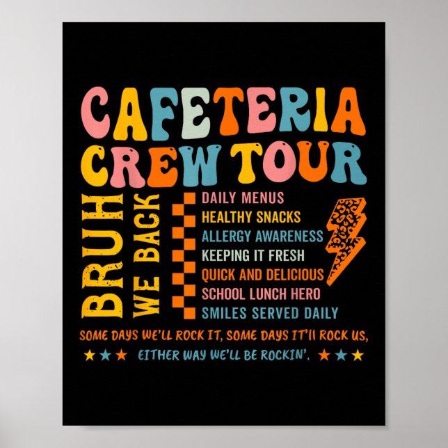 Poster Vintage Cafeteria Crew School Lunch Lady Cafeteria (Frente)