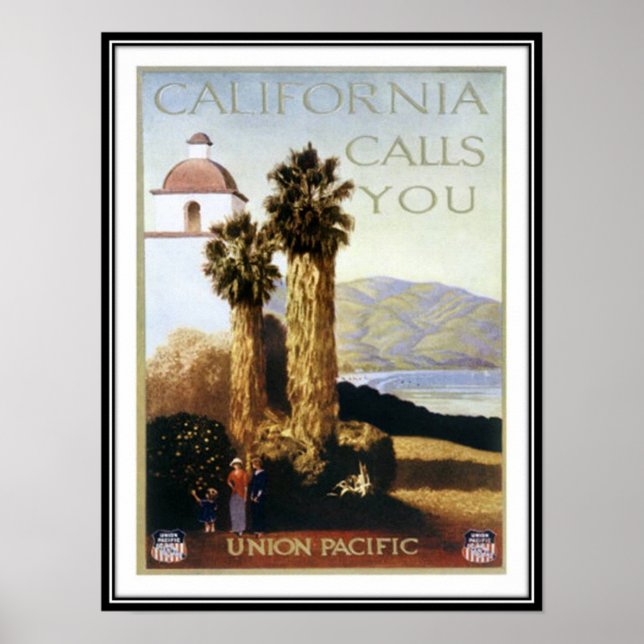 Poster Vintage California, EUA - (Frente)