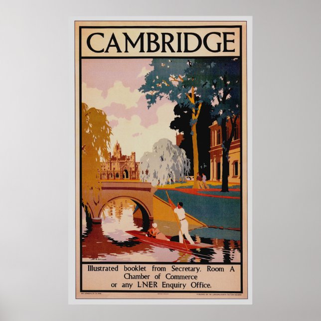 Poster vintage Cambridge (Frente)