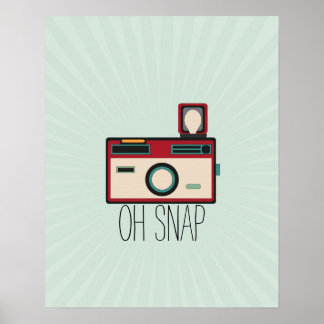 Pôster Vintage Camera Retro Look Oh Snap