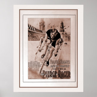 Poster Vintage campeão americano de ciclismo dos anos 190