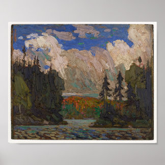Poster Vintage canadense pintura Tom Thomson Black Spue