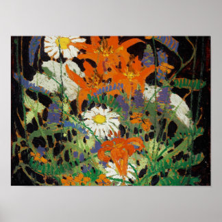 Poster Vintage canadense pintura Tom Thomson Wood Lily