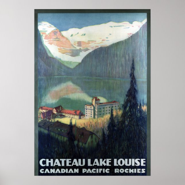 Poster Vintage Canadian Rockies Lake Louise Viagem (Frente)