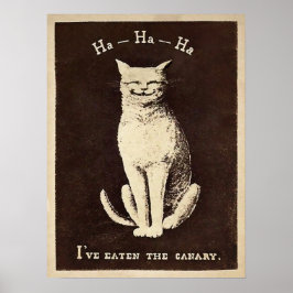 Poster Vintage Canary Comating Cat