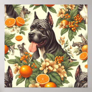 Poster Vintage Cane Corso Sem Costura