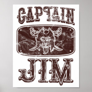 Poster Vintage Capitão Jim Personalizado Pereção Pirata B