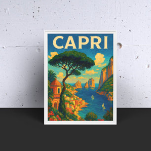 Poster Vintage Capri Itália Viagem