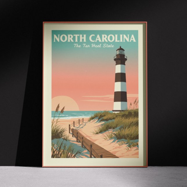 Poster Vintage Carolina do Norte (Criador carregado)