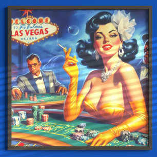 Poster Vintage Casino Woman