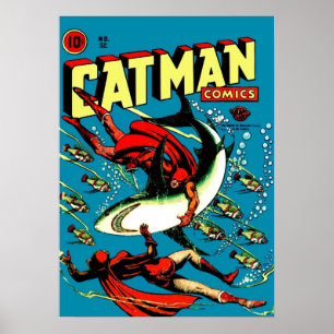 Poster Vintage Catman Comic Book Cobrir n.o 32
