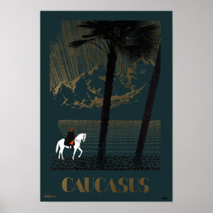 Poster Vintage Caucasus Mounges Russia Viagem