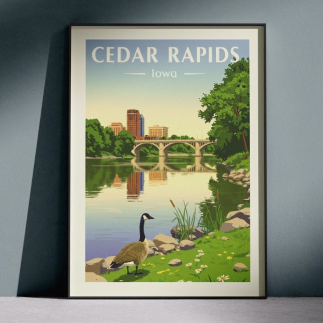 Poster Vintage Cedar Rapids Iowa (Criador carregado)