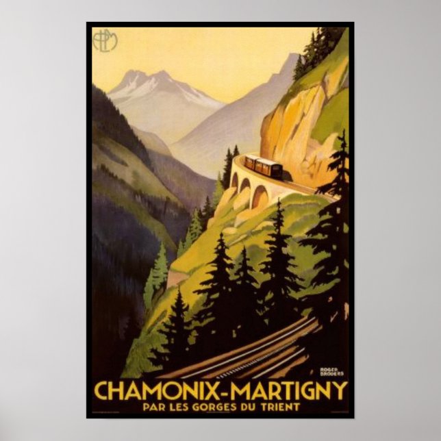 Pôster Vintage Chamonix-Martigny Viagem (Frente)