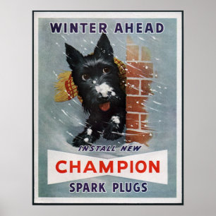 Pôster Vintage Champion Spark Anúncio