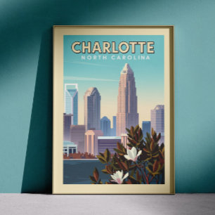 Poster Vintage Charlotte Carolina do Norte
